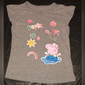 Children’s Grey Peppa Pig Graphic Stitching Tee